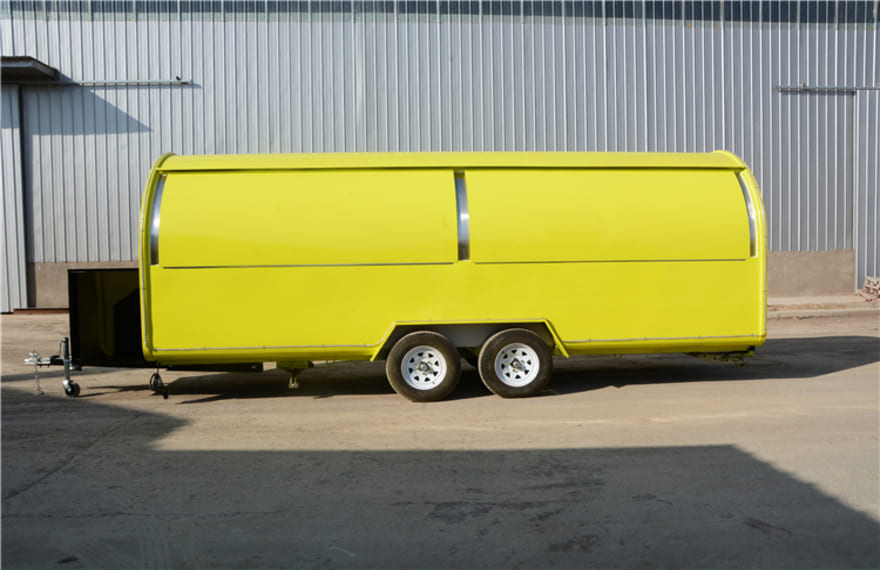 yellow pizza concession trailer in stock